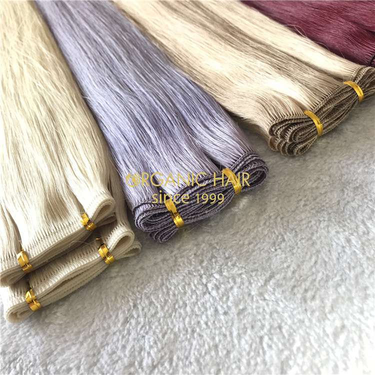 Customized human full cuticle flat weft on sale X174